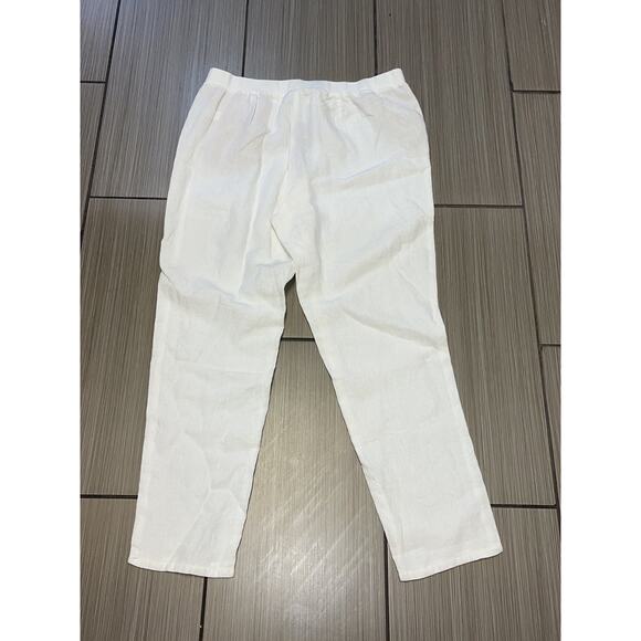 beach relaxed breathable coastal nautical J jill love linen pants sz Large linen - Picture 2 of 10